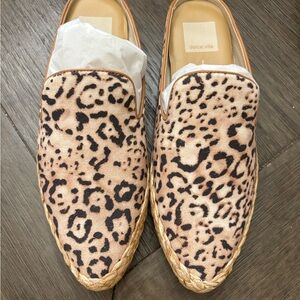 Dolce Vita Tan and Black Leopard Slip-Ons